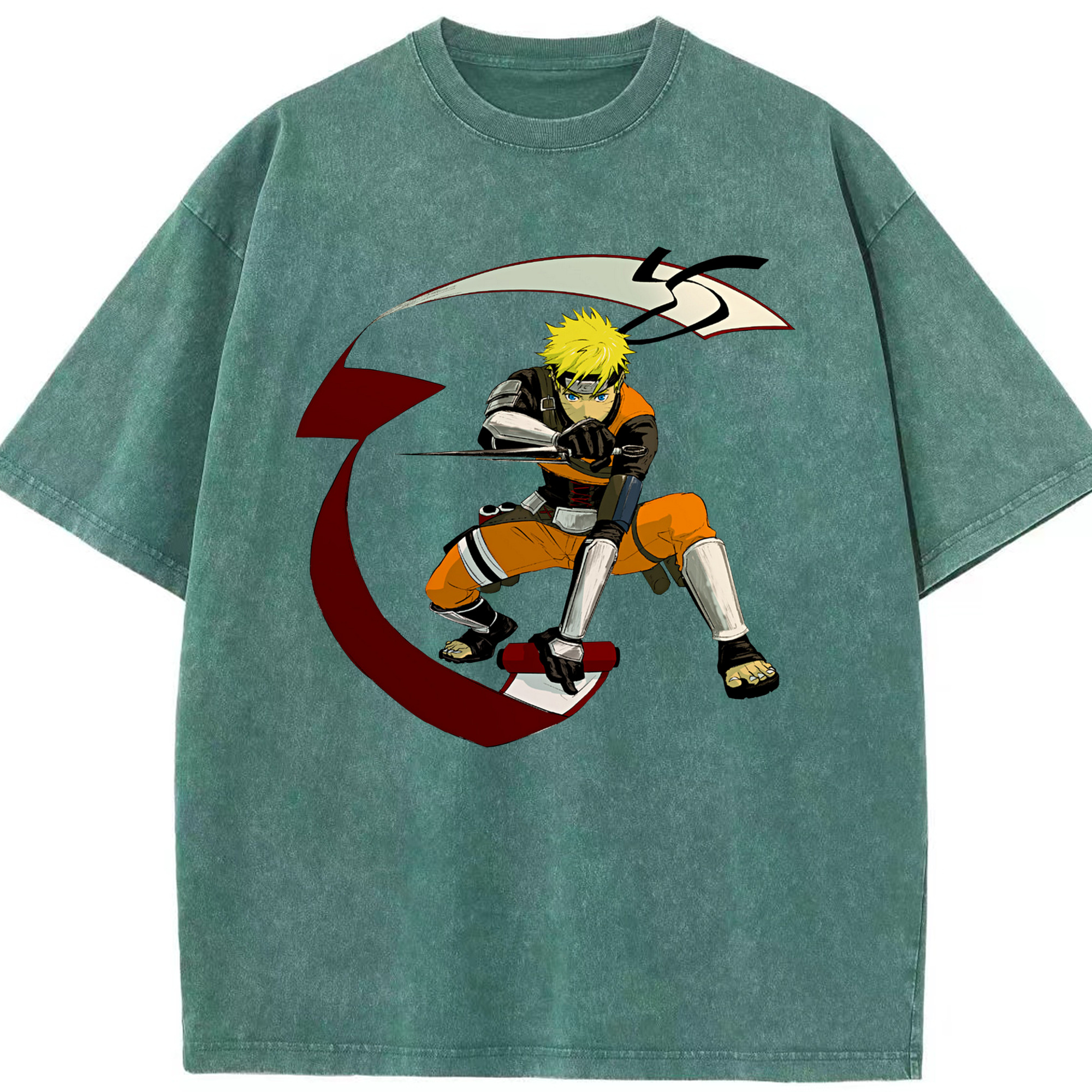 （画像用） NARUTO -ナルト- うずまき ナルト Uzumaki Naruto 綿100% ヴィンテージ風 半袖Tシャツ（フロントプリント）
